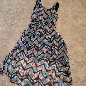 Elegant High-Low Chevron Dress